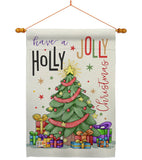 A Holly Jolly Christmas - Christmas Winter Vertical Impressions Decorative Flags HG114150 Made In USA