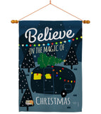 Believe The Magic Trailer - Christmas Winter Vertical Impressions Decorative Flags HG114152 Made In USA