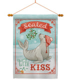 Sealed With A Kiss - Christmas Winter Vertical Impressions Decorative Flags HG114154 Made In USA