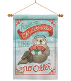 Christmas Like No Otter - Christmas Winter Vertical Impressions Decorative Flags HG114155 Made In USA