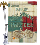 Xmas in Paradise - Christmas Winter Vertical Impressions Decorative Flags HG114165 Made In USA