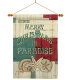 Xmas in Paradise - Christmas Winter Vertical Impressions Decorative Flags HG114165 Made In USA