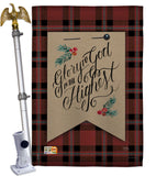 Glory to God - Christmas Winter Vertical Impressions Decorative Flags HG114168 Made In USA