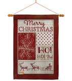 Ho Ho Ho Red Collage - Christmas Winter Vertical Impressions Decorative Flags HG114171 Made In USA