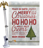 Christmas Wishes Words - Christmas Winter Vertical Impressions Decorative Flags HG114178 Made In USA