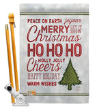 Christmas Wishes Words - Christmas Winter Vertical Impressions Decorative Flags HG114178 Made In USA