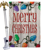 Bright Merry Christmas - Christmas Winter Vertical Impressions Decorative Flags HG114185 Made In USA