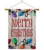 Bright Merry Christmas - Christmas Winter Vertical Impressions Decorative Flags HG114185 Made In USA