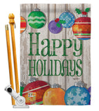 Colorful Ornament Holidays - Christmas Winter Vertical Impressions Decorative Flags HG114186 Made In USA
