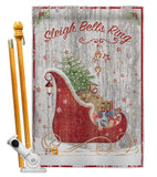 Sleigh Bells Ring - Christmas Winter Vertical Impressions Decorative Flags HG114189 Made In USA