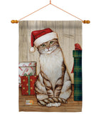 Christmas Kitty - Christmas Winter Vertical Impressions Decorative Flags HG114192 Made In USA