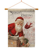 Antique Santa Holiday - Christmas Winter Vertical Impressions Decorative Flags HG114194 Made In USA