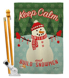 Keep Calm Build Snowmen - Christmas Winter Vertical Impressions Decorative Flags HG114198 Made In USA