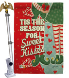 Season Sweet Kisses - Christmas Winter Vertical Impressions Decorative Flags HG114199 Made In USA