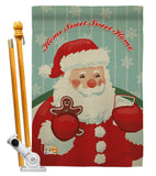 Sweet Home Santa - Christmas Winter Vertical Impressions Decorative Flags HG114200 Made In USA