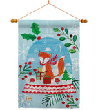 Snow Globe Fox - Christmas Winter Vertical Impressions Decorative Flags HG114203 Made In USA