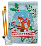 Snow Globe Fox - Christmas Winter Vertical Impressions Decorative Flags HG114203 Made In USA