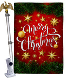 Bright Christmas - Christmas Winter Vertical Impressions Decorative Flags HG114219 Made In USA