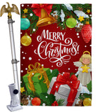 Merry Christmas - Christmas Winter Vertical Impressions Decorative Flags HG114232 Made In USA