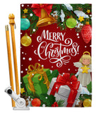 Merry Christmas - Christmas Winter Vertical Impressions Decorative Flags HG114232 Made In USA