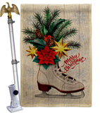 Christmas Skates - Christmas Winter Vertical Impressions Decorative Flags HG114245 Made In USA