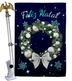 Vela Feliz Navidad - Christmas Winter Vertical Impressions Decorative Flags HG120016 Made In USA