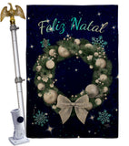 Vela Feliz Navidad - Christmas Winter Vertical Impressions Decorative Flags HG120016 Made In USA