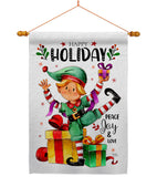 Elf Holiday - Christmas Winter Vertical Impressions Decorative Flags HG120019 Made In USA