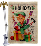 Elf Holiday - Christmas Winter Vertical Impressions Decorative Flags HG120019 Made In USA