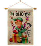 Elf Holiday - Christmas Winter Vertical Impressions Decorative Flags HG120019 Made In USA