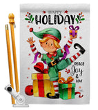 Elf Holiday - Christmas Winter Vertical Impressions Decorative Flags HG120019 Made In USA