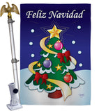 Felíz Navidad - Christmas Winter Vertical Impressions Decorative Flags HG120028 Made In USA