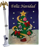 Felíz Navidad - Christmas Winter Vertical Impressions Decorative Flags HG120028 Made In USA