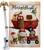 Winter Camping Bright - Christmas Winter Vertical Impressions Decorative Flags HG130302 Made In USA