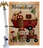 Winter Camping Bright - Christmas Winter Vertical Impressions Decorative Flags HG130302 Made In USA