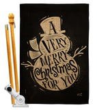 Very Merry - Christmas Winter Vertical Impressions Decorative Flags HG137267 Made In USA