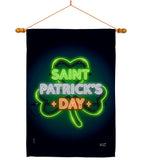 Saint Pat Neon - Christmas Winter Vertical Impressions Decorative Flags HG137313 Made In USA