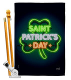 Saint Pat Neon - Christmas Winter Vertical Impressions Decorative Flags HG137313 Made In USA