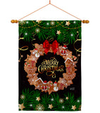 Christmas Wreath - Christmas Winter Vertical Impressions Decorative Flags HG137339 Made In USA