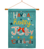 Holly Jolly - Christmas Winter Vertical Impressions Decorative Flags HG137354 Made In USA