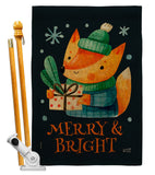 Merry & Bright - Christmas Winter Vertical Impressions Decorative Flags HG137360 Made In USA
