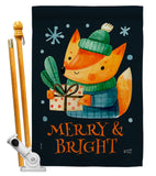 Merry & Bright - Christmas Winter Vertical Impressions Decorative Flags HG137360 Made In USA