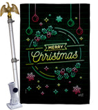 Christmas Neon Light - Christmas Winter Vertical Impressions Decorative Flags HG137618 Made In USA