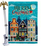 Christmas Hometown - Christmas Winter Vertical Impressions Decorative Flags HG137634 Made In USA