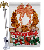 Pine Cone Wreath - Christmas Winter Vertical Impressions Decorative Flags HG190015 Made In USA