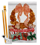 Pine Cone Wreath - Christmas Winter Vertical Impressions Decorative Flags HG190015 Made In USA