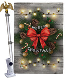 Lightful Merry Christmas - Christmas Winter Vertical Impressions Decorative Flags HG191049 Made In USA