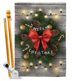 Lightful Merry Christmas - Christmas Winter Vertical Impressions Decorative Flags HG191049 Made In USA