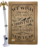 Very Merry Christmas - Christmas Winter Vertical Impressions Decorative Flags HG191051 Made In USA