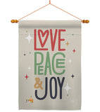 Love Peace & Joy - Christmas Winter Vertical Impressions Decorative Flags HG192050 Made In USA